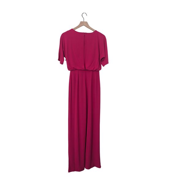 🎀 Vince Camuto Bow Shoulder Jumpsuit Hot Pink Size 0 NWT - Picture 4 of 11